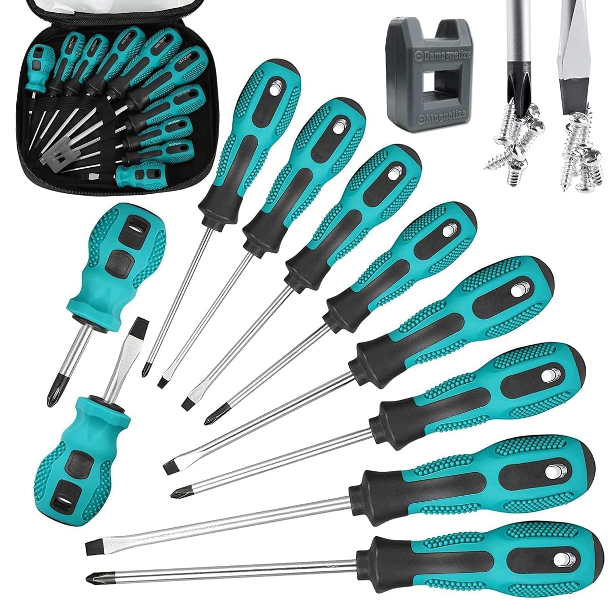 Serplex 10Pcs Screwdriver Set, Heavy Duty Magnetic Screwdriver With 5 Flat & 5 Cross Head Screwdriver, Durable Screwdriver Hand Tools Set With Tool Box (5 Size), Blue Serplex 10Pcs Screwdriver Set, Heavy Duty Magnetic Screwdriver With 5 Flat & 5 Cross Head Screwdriver, Durable Screwdriver Hand Tools Set With Tool Box (5 Size), Blue